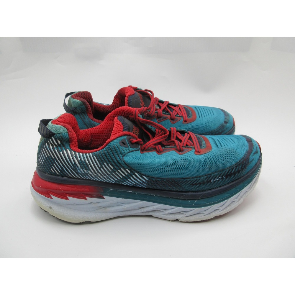 Hoka One One Bondi 5 Shoes Mens Size 9.5 Teal Red Road Running TBPT 1014757